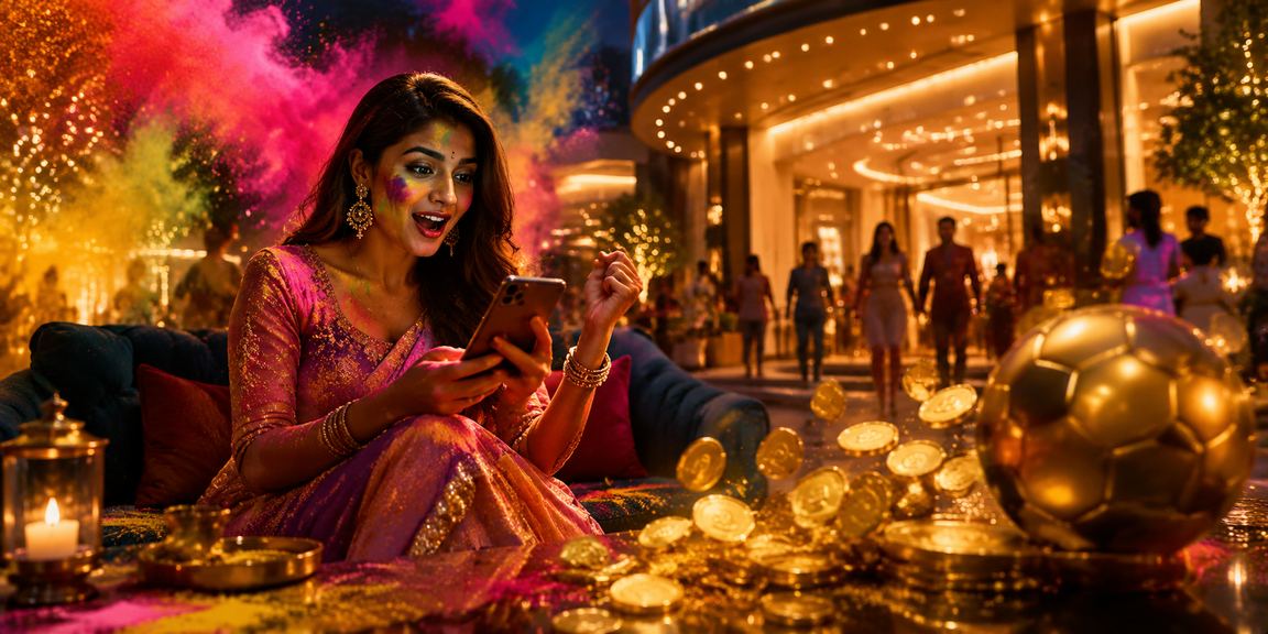 Festival season football and lottery excitement in India with happy players