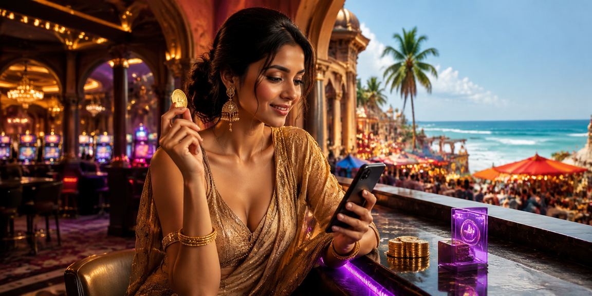 Indian player enjoying slots on mobile using local payment
