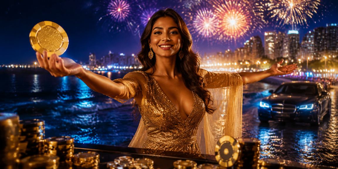 Mumbai nightlife featuring lottery players enjoying exclusive VIP bonuses